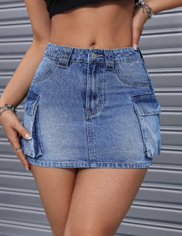 Fusta SHEIN, albastru