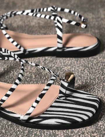 Sandale SHEIN, alb/negru