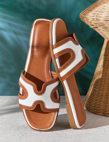 Slapi SHEIN, alb/maro