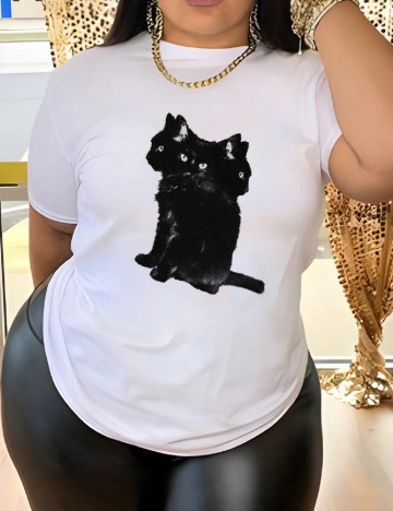 
						Tricou SHEIN CURVE, alb