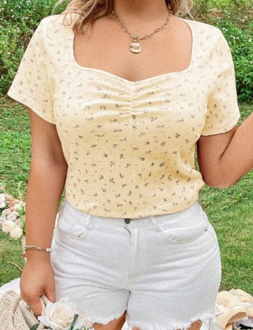 
						Tricou SHEIN CURVE, galben