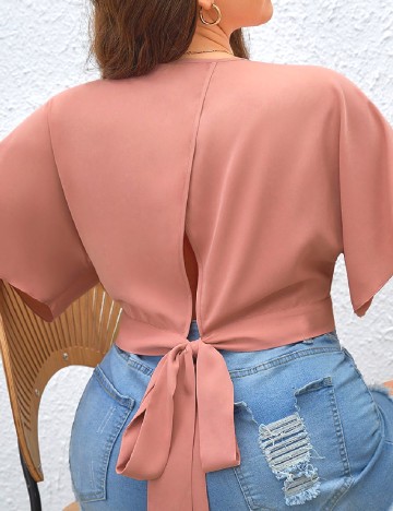 Bluza SHEIN CURVE, roz pudra