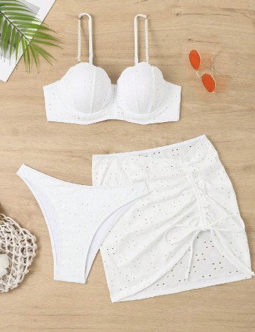 
						Costum de baie SHEIN, alb