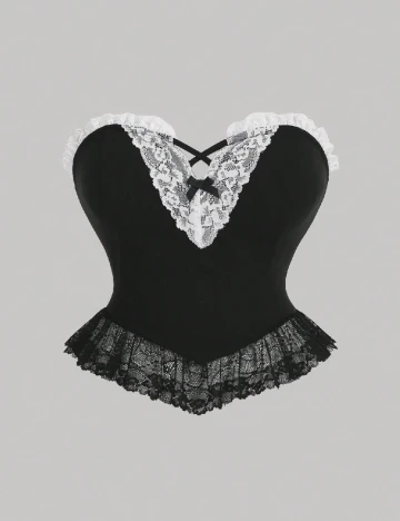 Top SHEIN CURVE, negru