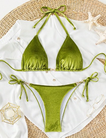 
						Costum de baie SHEIN, verde