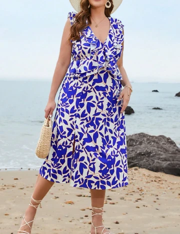 Rochie medie SHEIN CURVE, albastru