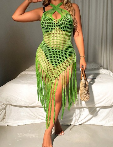 
						Rochie de plaja SHEIN CURVE, verde
