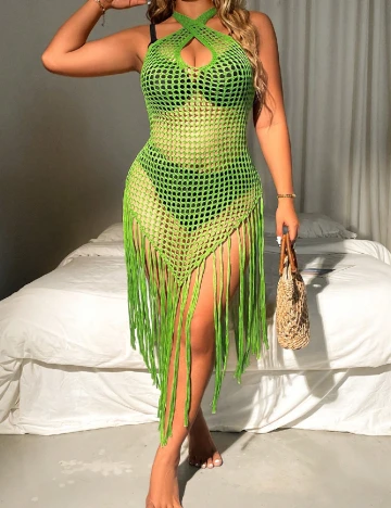 Rochie de plaja SHEIN CURVE, verde