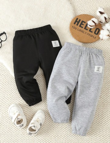 
						Set pantaloni Shein Kids, negru/gri