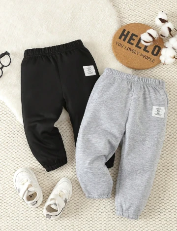 Set pantaloni Shein Kids, negru/gri