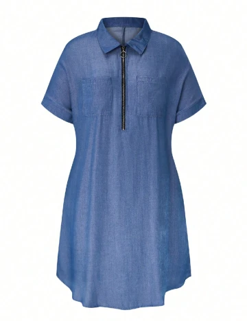 Rochie medie SHEIN CURVE, albastru