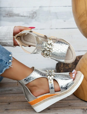 Sandale SHEIN, argintiu