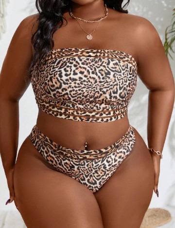 
						Costum de baie SHEIN CURVE, animal print