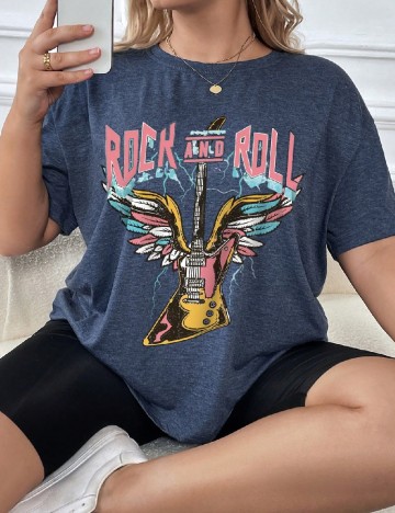 
						Tricou SHEIN CURVE, albastru