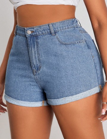 
						Pantaloni scurti SHEIN CURVE, albastru