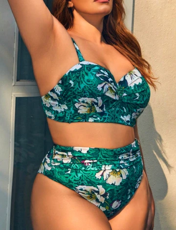 Costum de baie SHEIN CURVE, verde