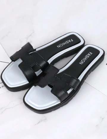 Slapi SHEIN, alb/negru