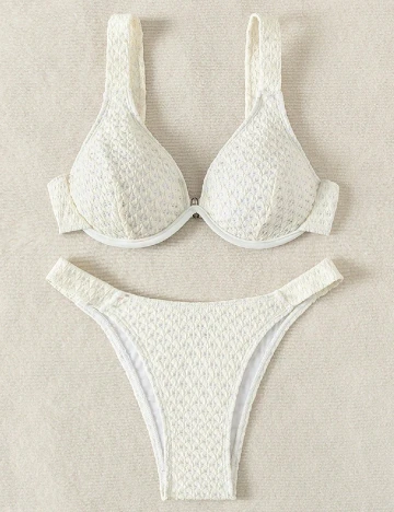 Costum de baie SHEIN, ecru