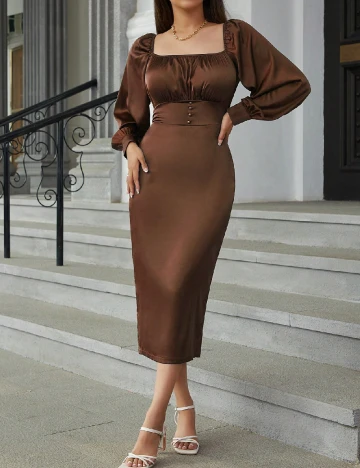 Rochie medie Eilly Bazar, maro