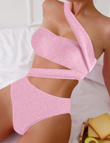 
						Costum de baie SHEIN, roz