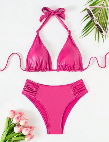 
						Costum de baie SHEIN, roz