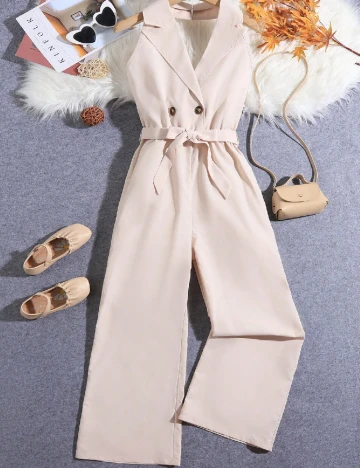 Salopeta Shein Kids, crem