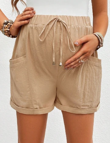 Pantaloni scurti SHEIN Maternity, crem