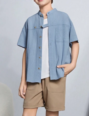 Compleu Shein Kids, albastru/maro