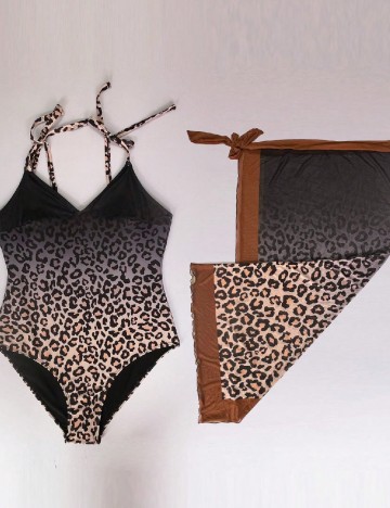 
						Costum de baie SHEIN CURVE, animal print