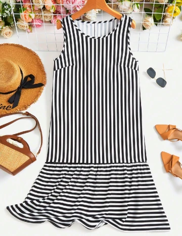 Rochie scurta SHEIN, alb/negru