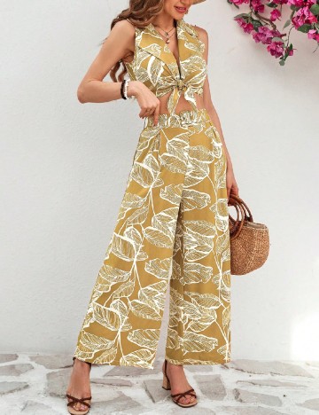 
						Compleu SHEIN, galben/alb