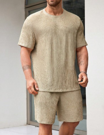 Compleu SHEIN Plus Size Men, bej