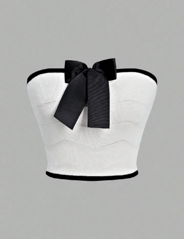 Top SHEIN, alb/negru