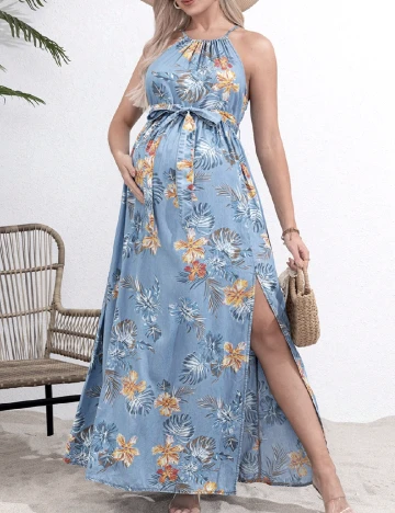 Rochie lunga SHEIN Maternity, albastru