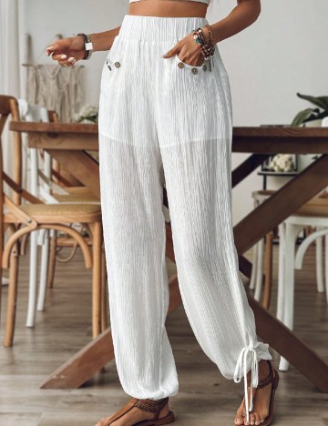 
						Pantaloni SHEIN, alb