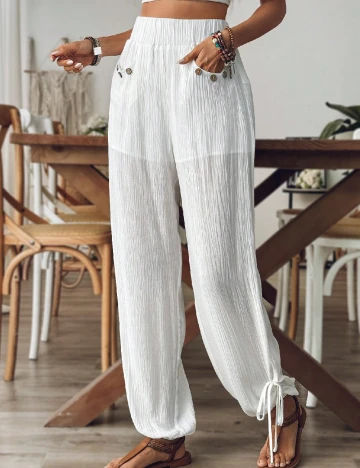 Pantaloni SHEIN, alb