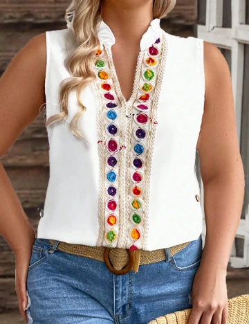 Bluza SHEIN CURVE, alb