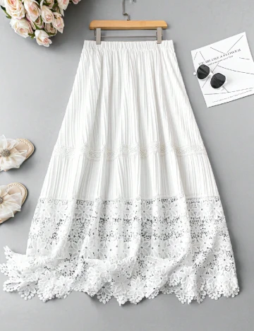 Fusta SHEIN CURVE, alb