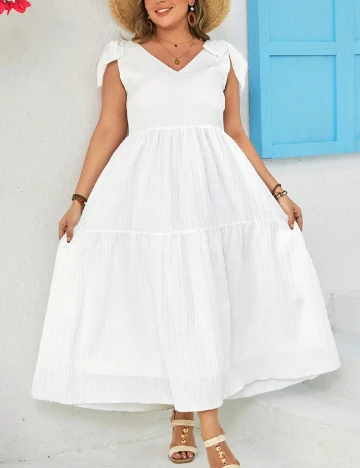 Rochie lunga SHEIN CURVE, alb