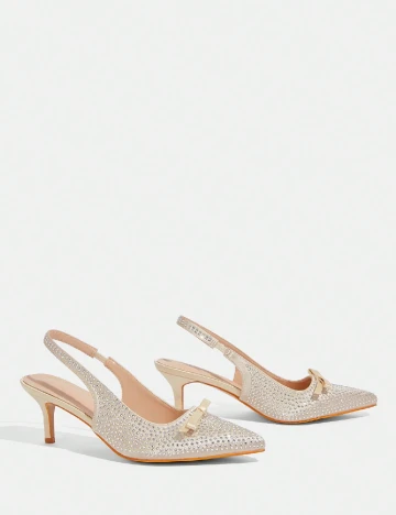 Pantofi Cuccoo, bej/argintiu