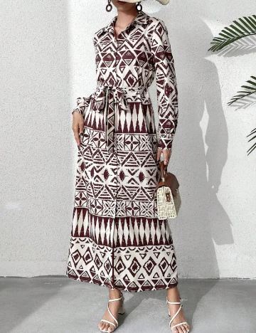 Rochie lunga SHEIN, bej/maro