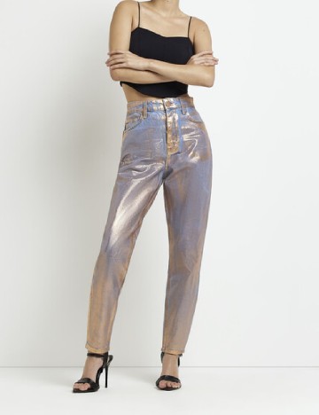 
						Pantaloni River Island, albastru/roz