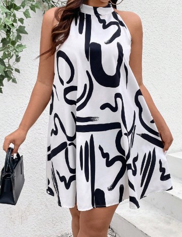 
						Rochie scurta SHEIN CURVE, alb/negru