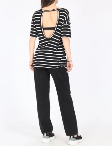 Tricou Zara, negru/alb