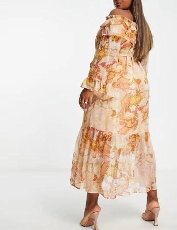 Rochie medie River Island, portocaliu