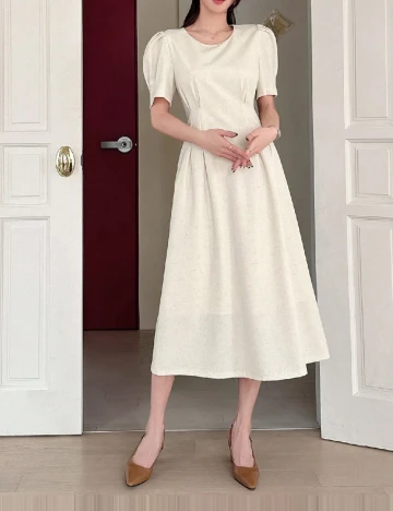 Rochie medie Dazy, crem