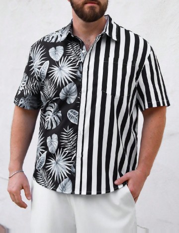 
						Camasa SHEIN Plus Size Men, mix culori