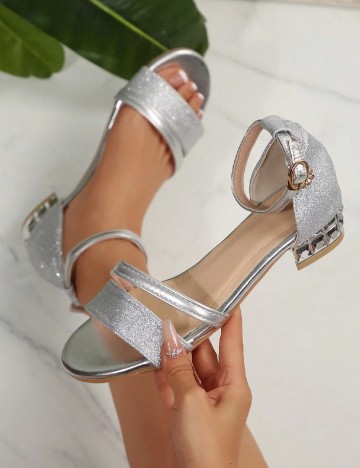 Sandale SHEIN, argintiu