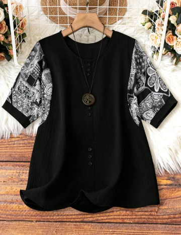 Bluza SHEIN CURVE, negru