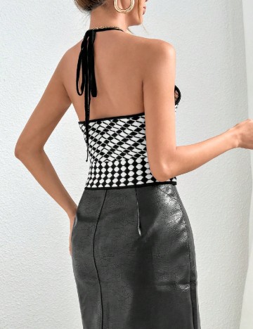 Top SHEIN, alb/negru